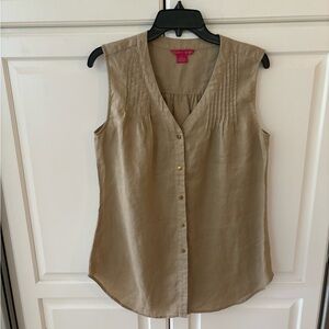 Sunny Leigh Tan Sleeveless Blouse